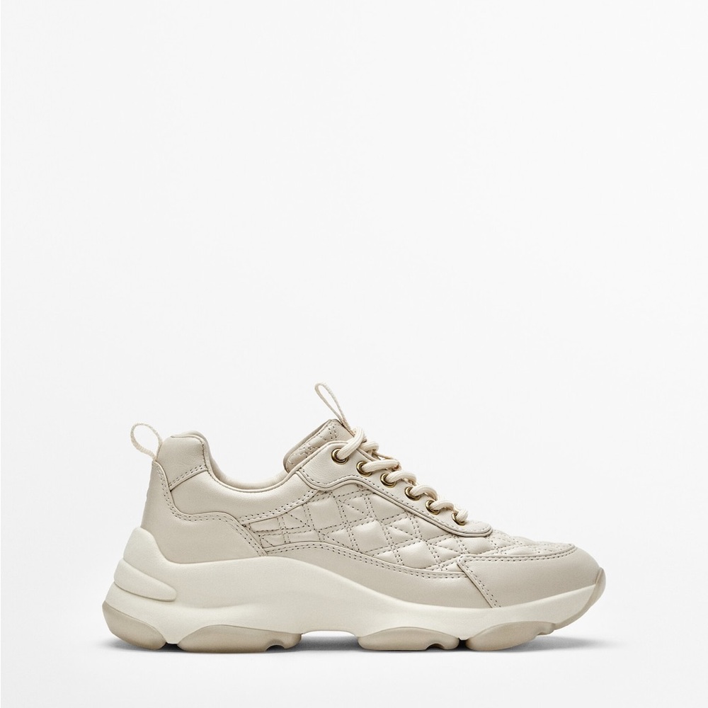 NIB Massimo Dutti quilted leather sneakers.